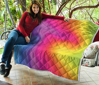 Rainbow Flow Print Quilt