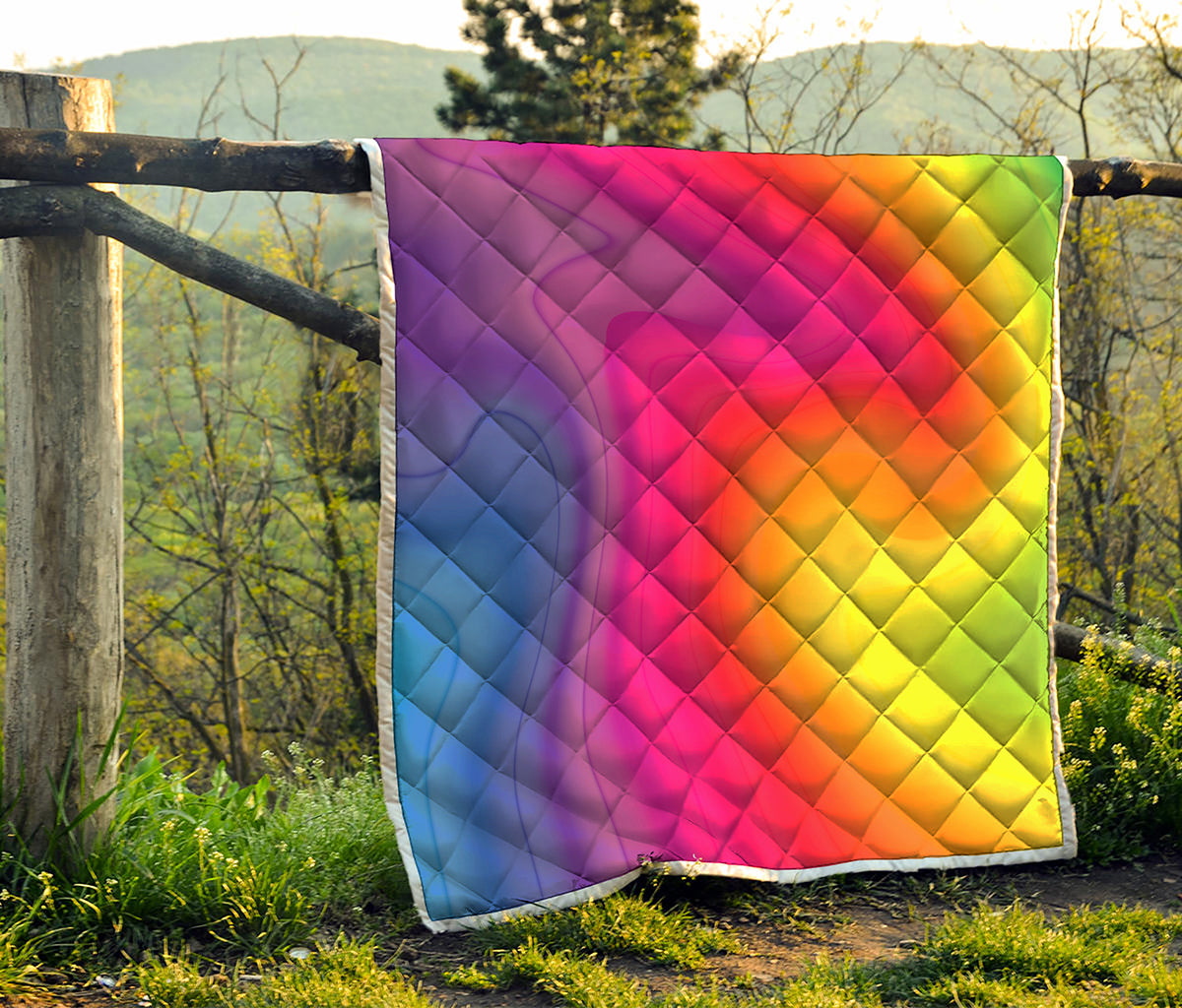 Rainbow Flow Print Quilt