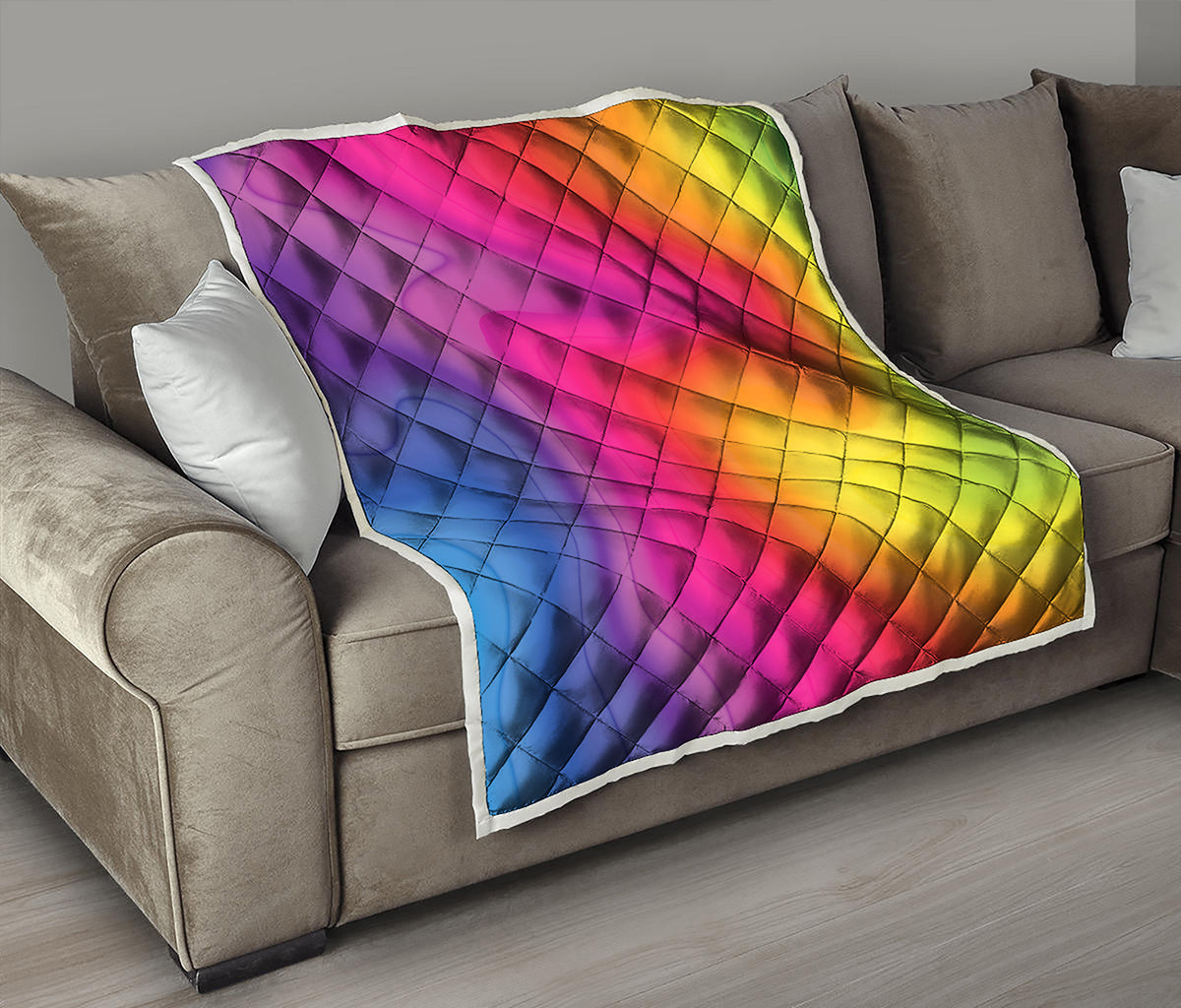Rainbow Flow Print Quilt