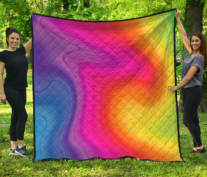 Rainbow Flow Print Quilt