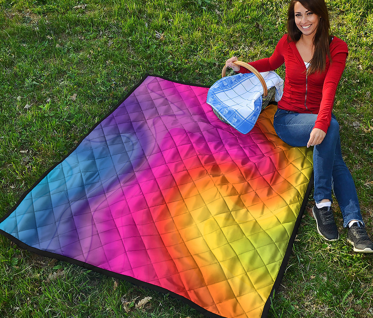 Rainbow Flow Print Quilt
