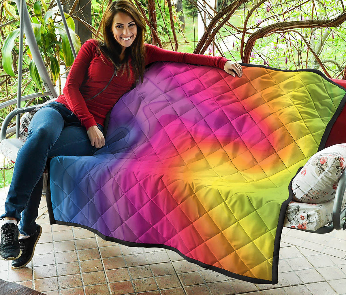 Rainbow Flow Print Quilt