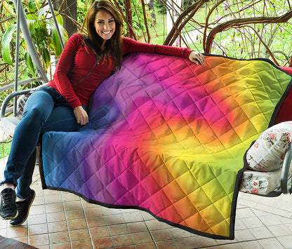 Rainbow Flow Print Quilt