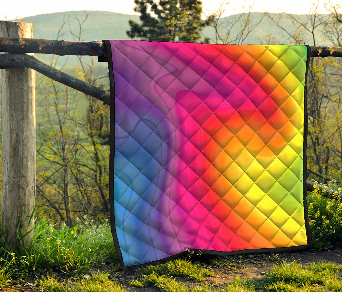 Rainbow Flow Print Quilt
