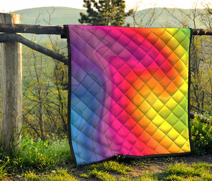 Rainbow Flow Print Quilt