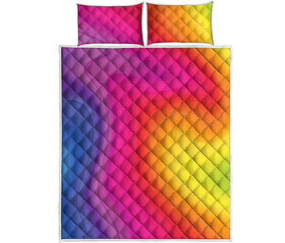 Rainbow Flow Print Quilt Bed Set