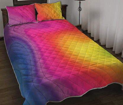 Rainbow Flow Print Quilt Bed Set