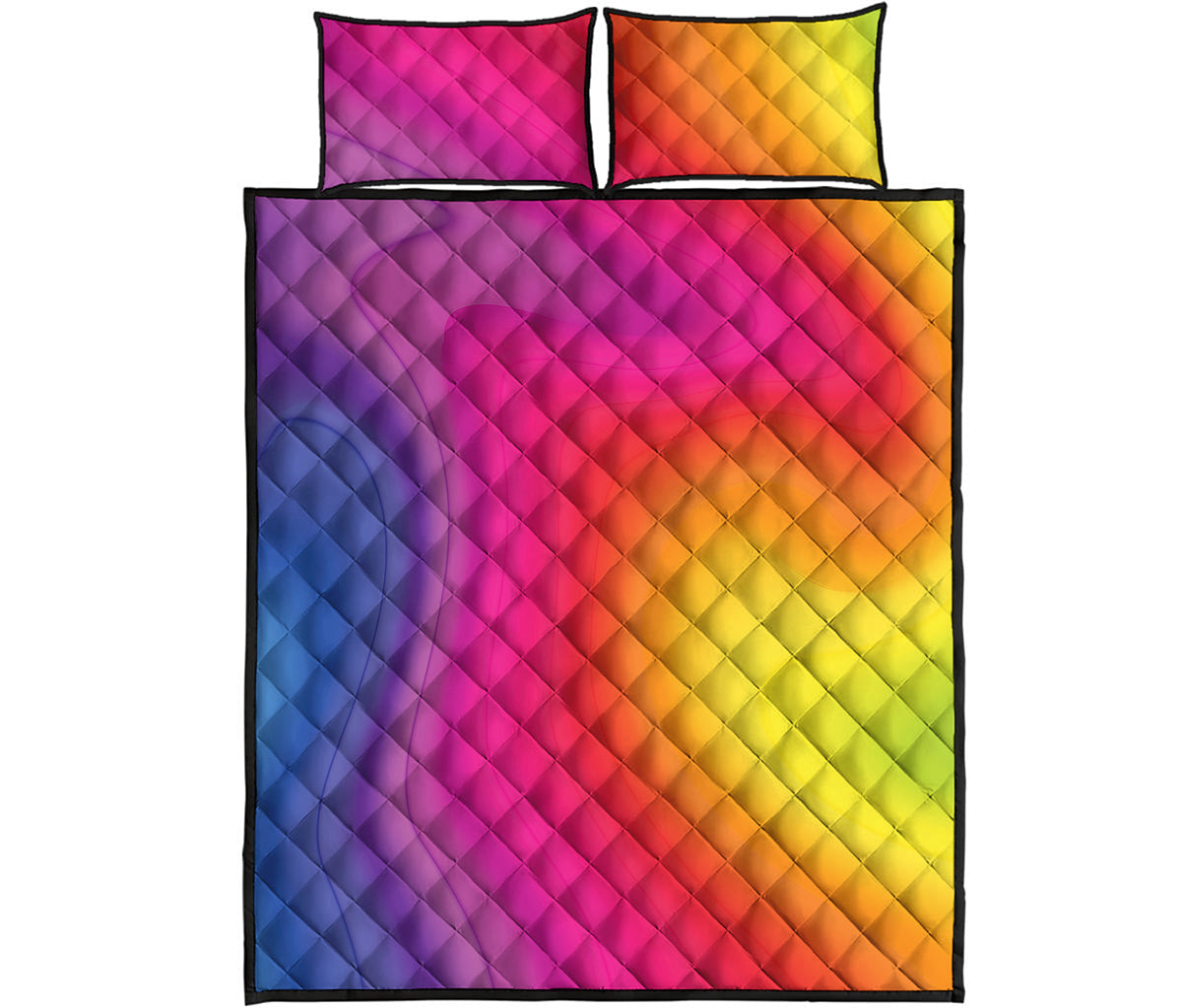Rainbow Flow Print Quilt Bed Set