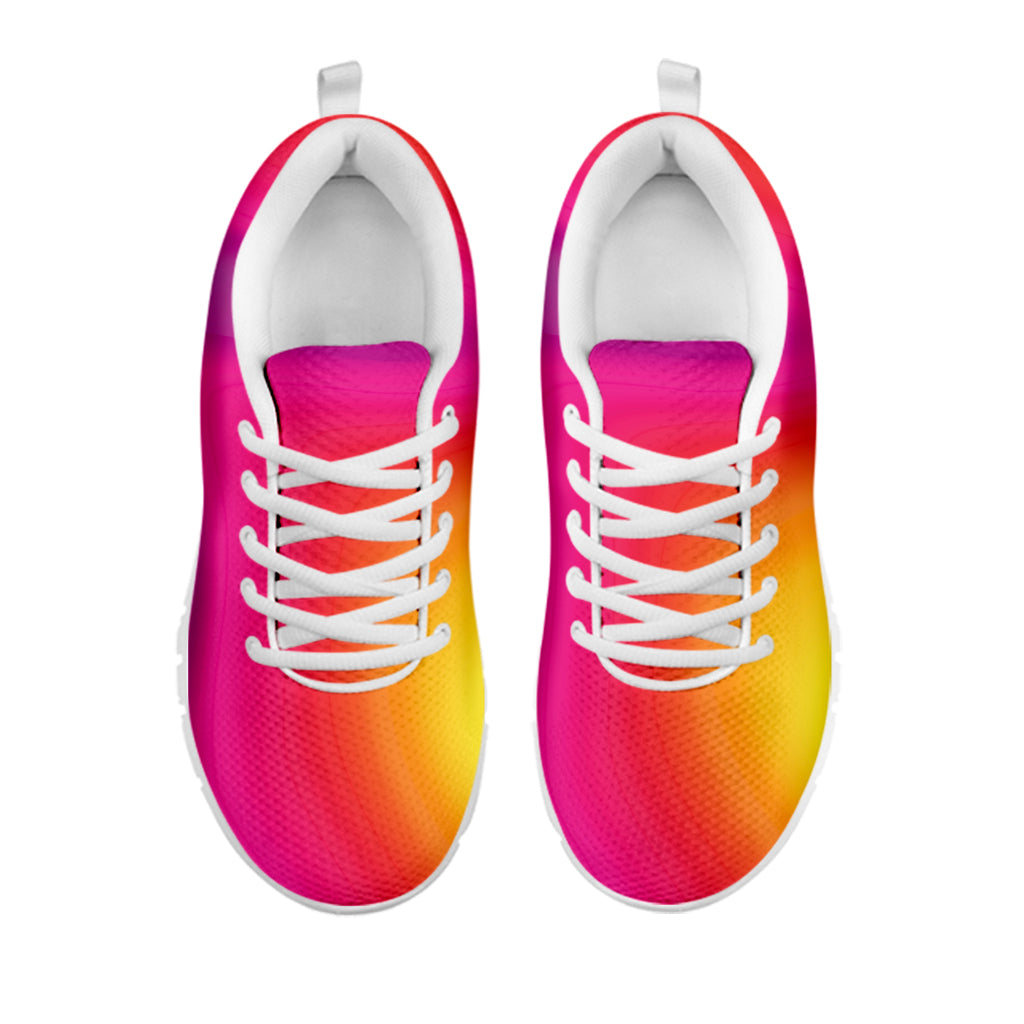 Rainbow Flow Print White Sneakers