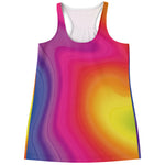 Rainbow Flow Print Women's Racerback Tank Top