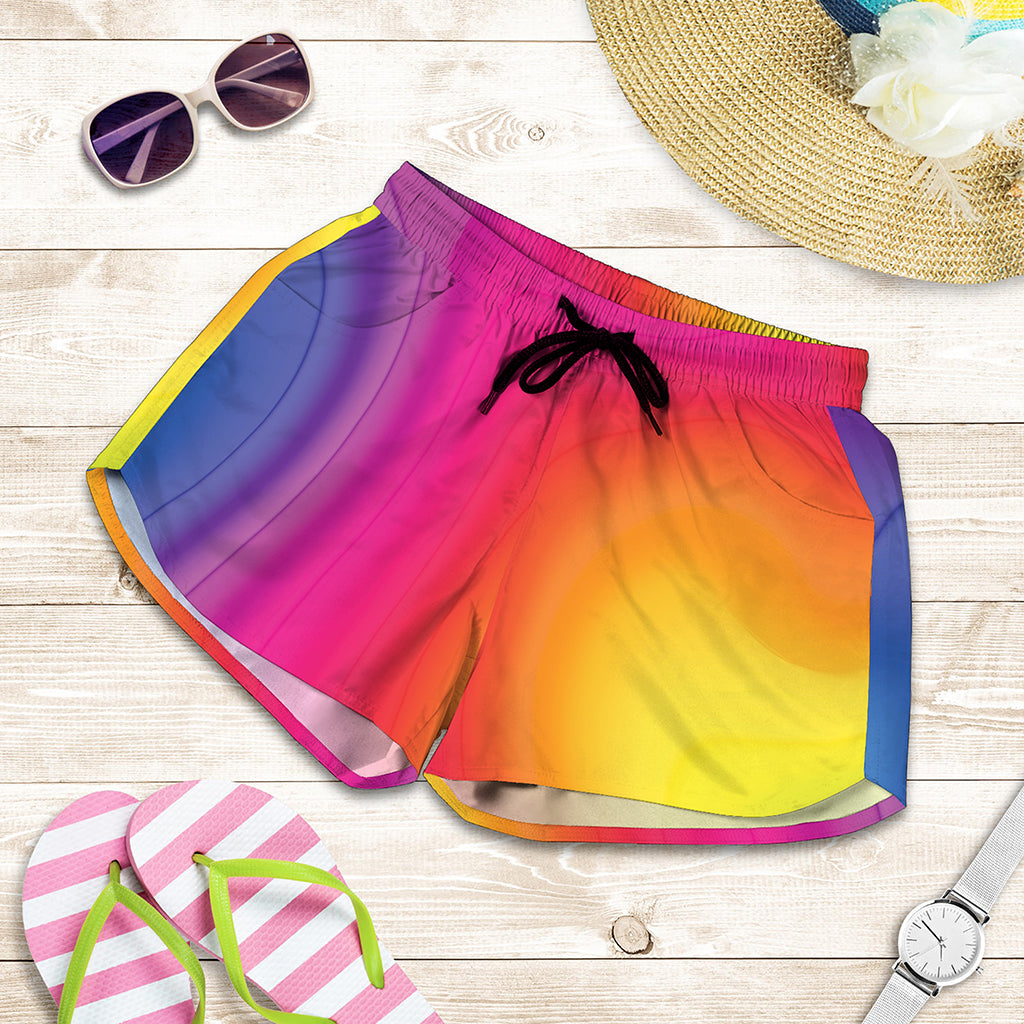 Rainbow Flow Print Women's Shorts