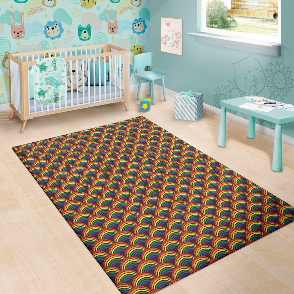 Rainbow Gay Pride Pattern Print Area Rug