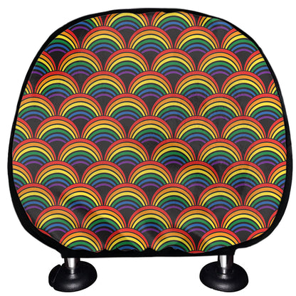 Rainbow Gay Pride Pattern Print Car Headrest Covers
