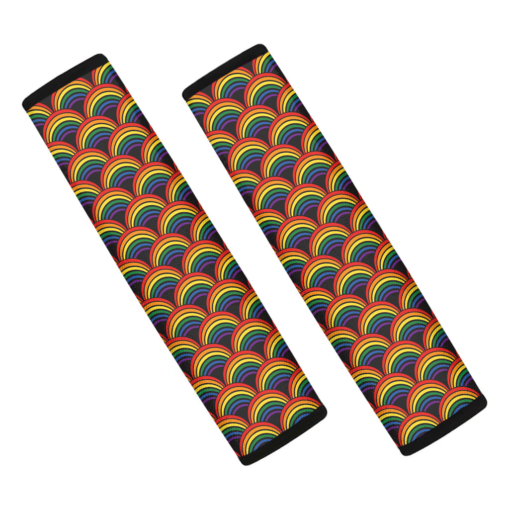 Rainbow Gay Pride Pattern Print Car Seat Belt Covers