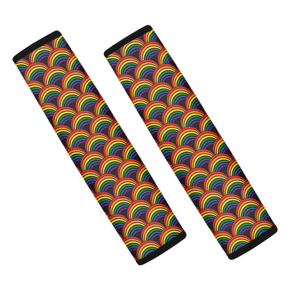 Rainbow Gay Pride Pattern Print Car Seat Belt Covers