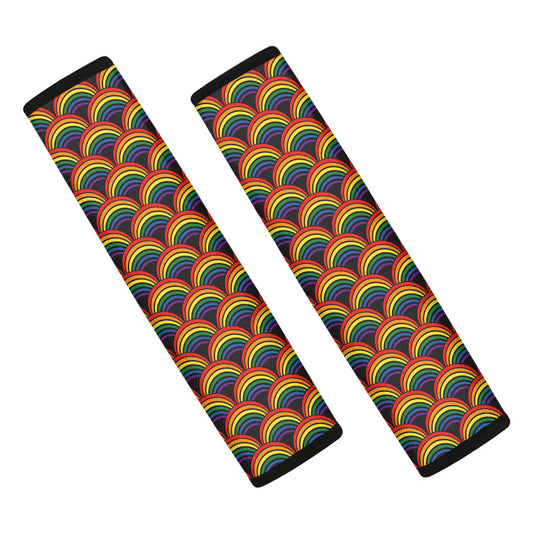 Rainbow Gay Pride Pattern Print Car Seat Belt Covers