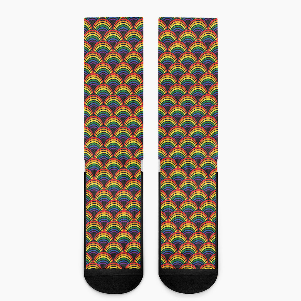 Rainbow Gay Pride Pattern Print Crew Socks