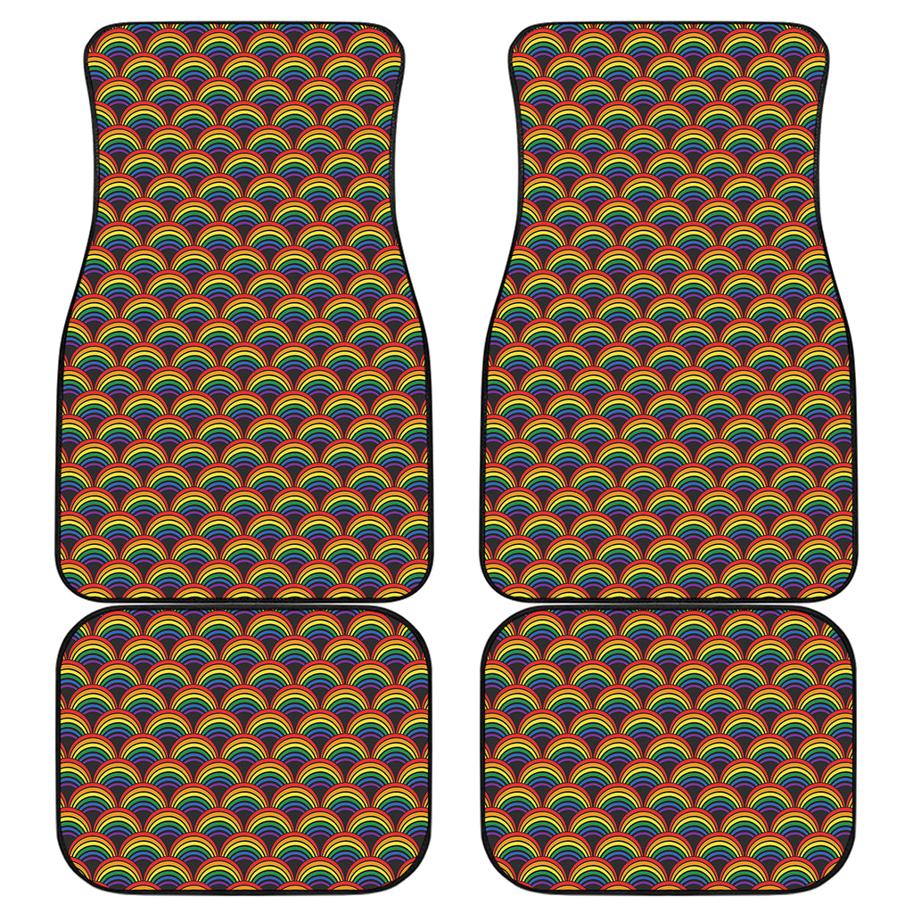 Rainbow Gay Pride Pattern Print Front and Back Car Floor Mats