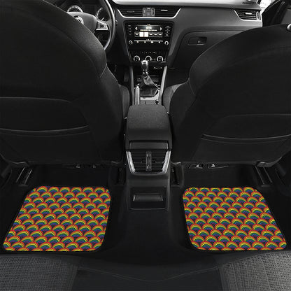 Rainbow Gay Pride Pattern Print Front and Back Car Floor Mats