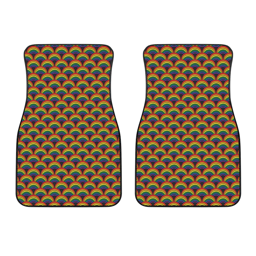 Rainbow Gay Pride Pattern Print Front Car Floor Mats