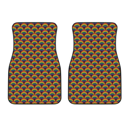Rainbow Gay Pride Pattern Print Front Car Floor Mats