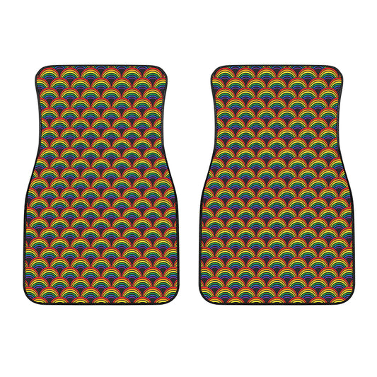 Rainbow Gay Pride Pattern Print Front Car Floor Mats