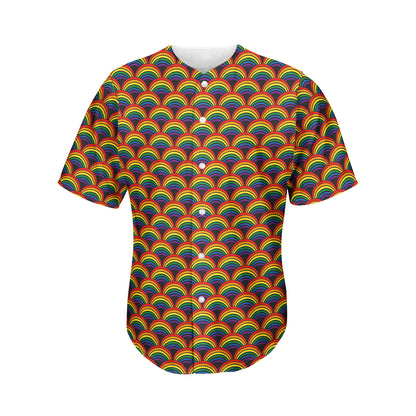 Rainbow Gay Pride Pattern Print Men's Baseball Jersey