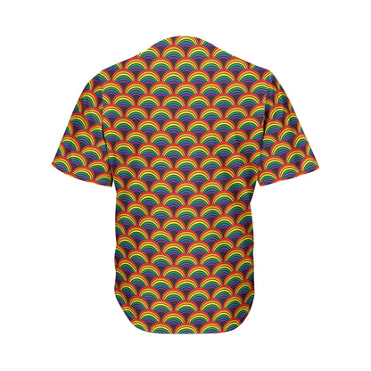 Rainbow Gay Pride Pattern Print Men's Baseball Jersey