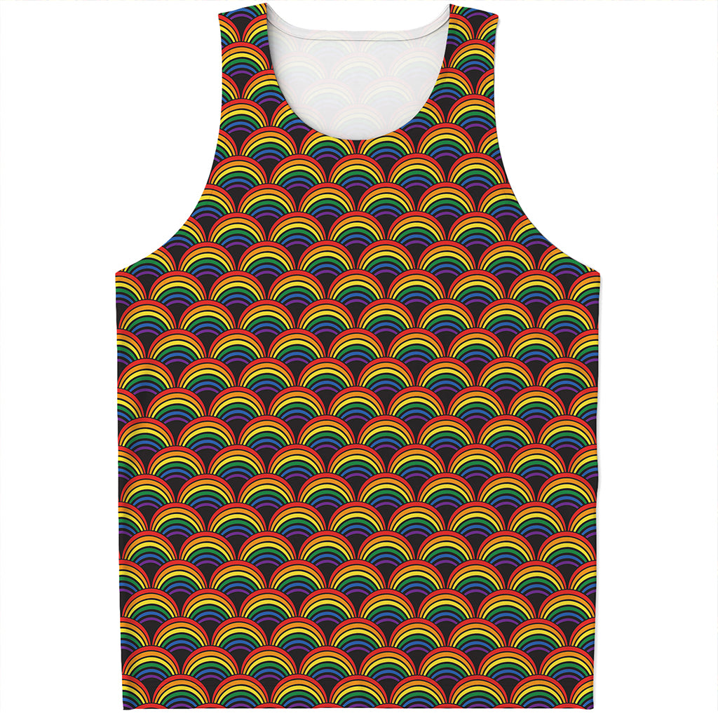 Rainbow Gay Pride Pattern Print Men's Tank Top