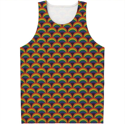 Rainbow Gay Pride Pattern Print Men's Tank Top