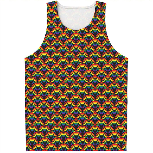 Rainbow Gay Pride Pattern Print Men's Tank Top