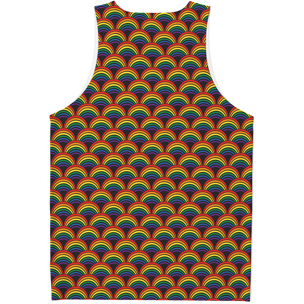 Rainbow Gay Pride Pattern Print Men's Tank Top