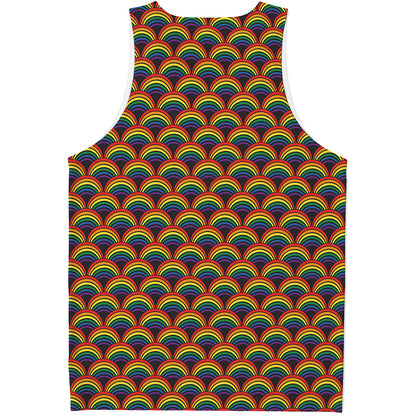 Rainbow Gay Pride Pattern Print Men's Tank Top