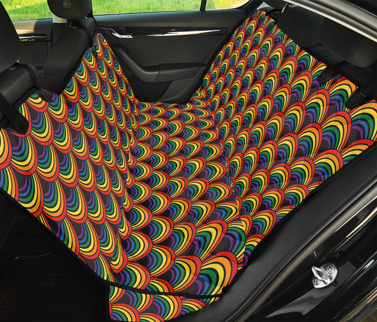 Rainbow Gay Pride Pattern Print Pet Car Back Seat Cover