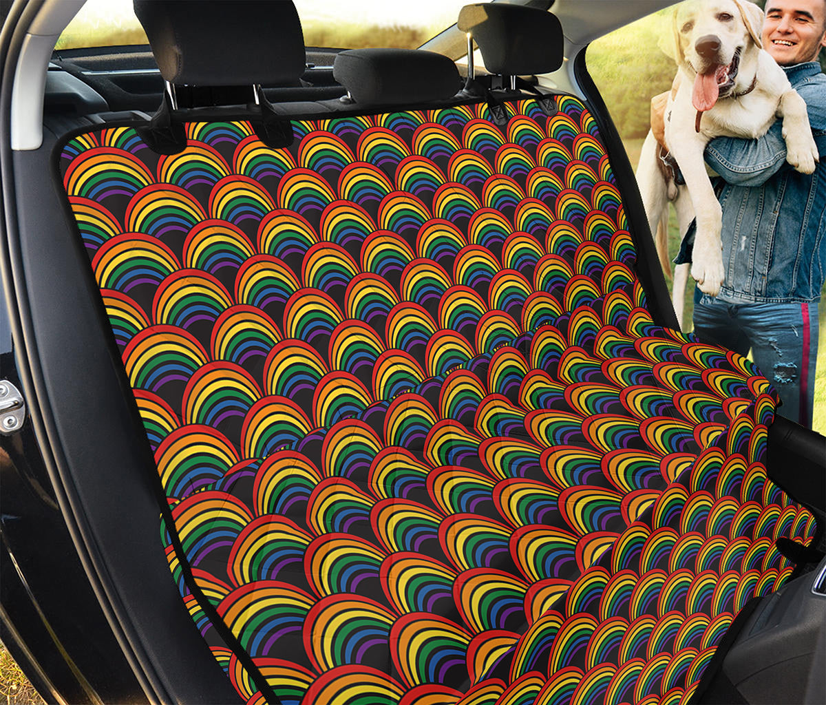 Rainbow Gay Pride Pattern Print Pet Car Back Seat Cover