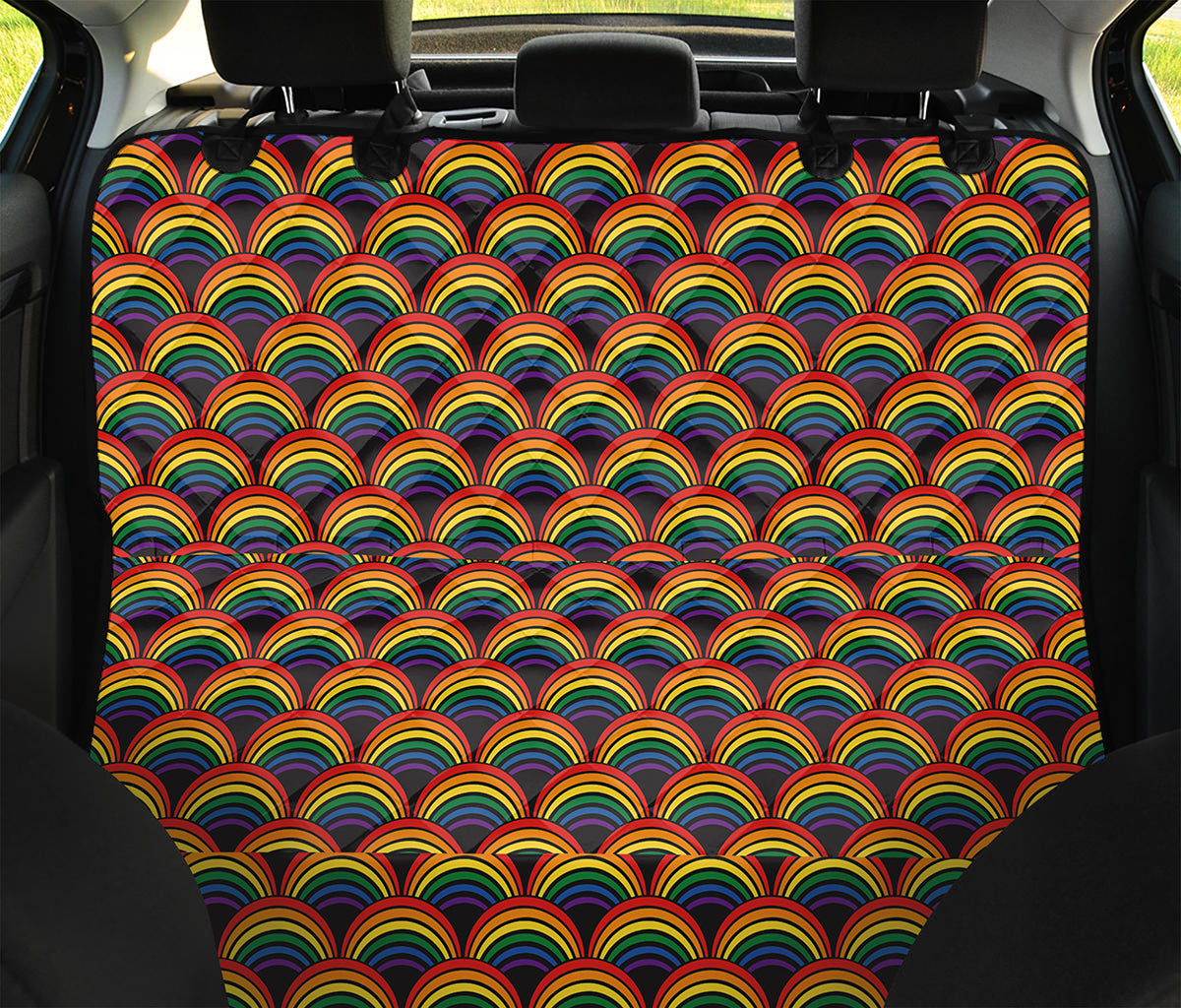 Rainbow Gay Pride Pattern Print Pet Car Back Seat Cover