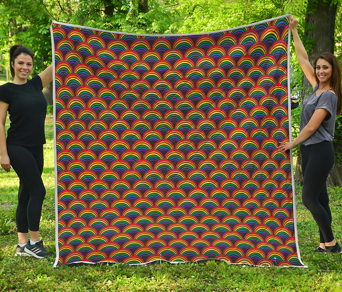 Rainbow Gay Pride Pattern Print Quilt