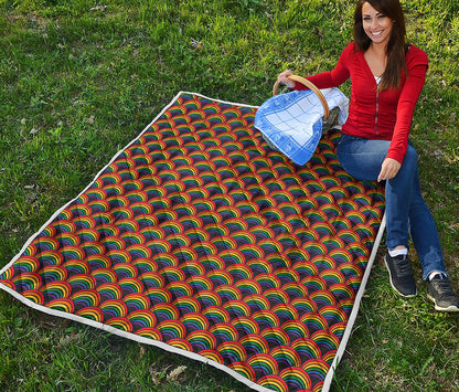 Rainbow Gay Pride Pattern Print Quilt