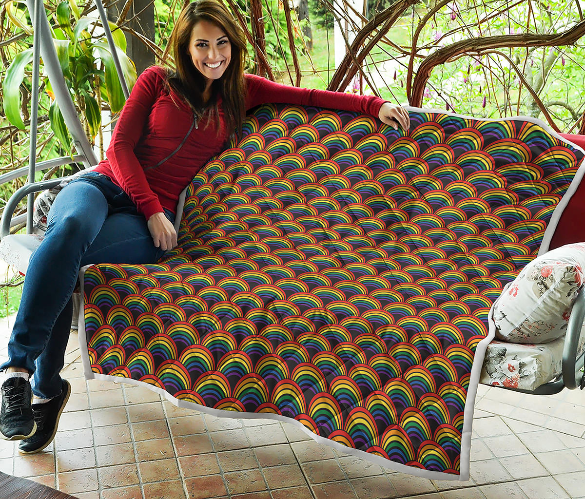 Rainbow Gay Pride Pattern Print Quilt