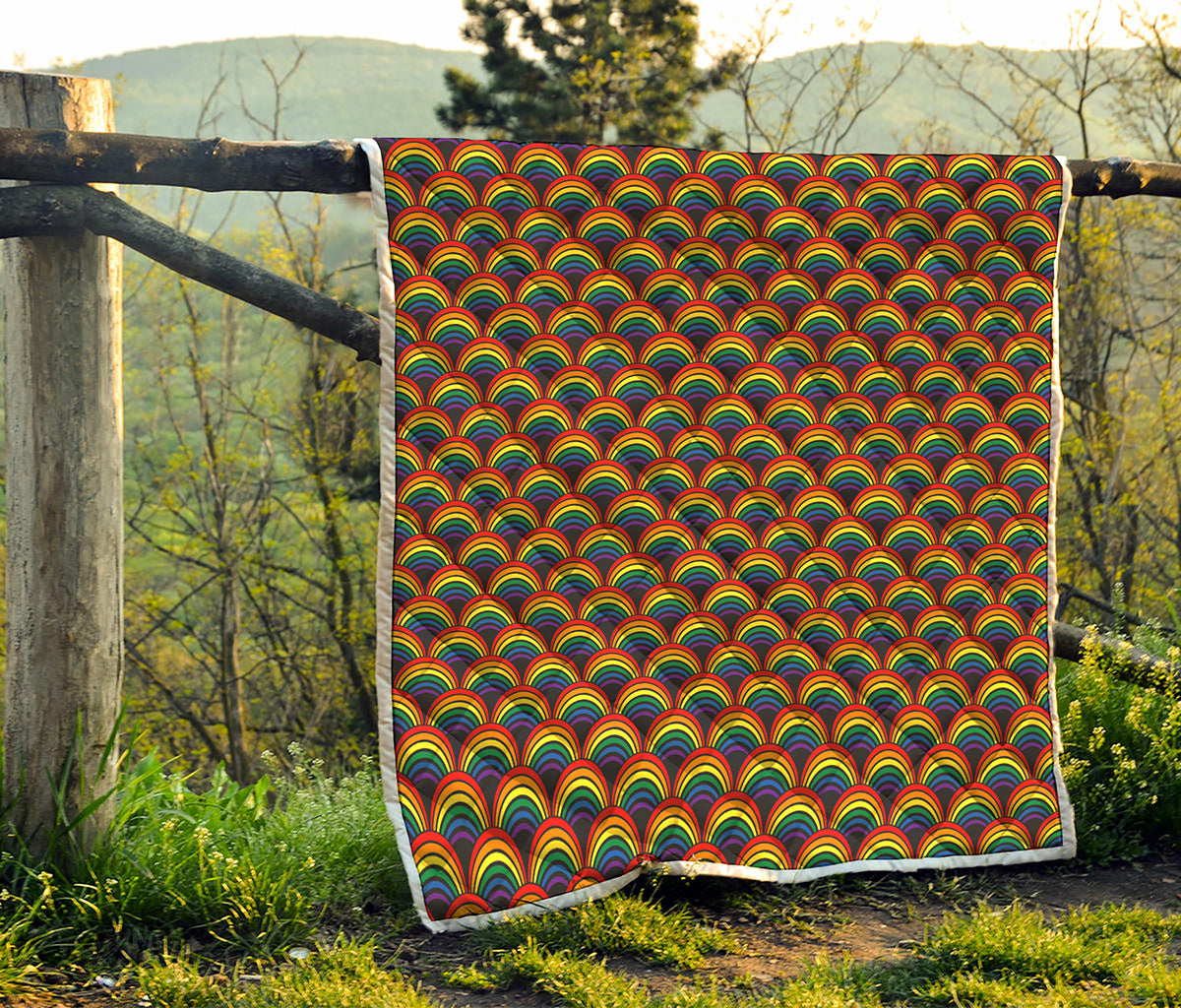 Rainbow Gay Pride Pattern Print Quilt