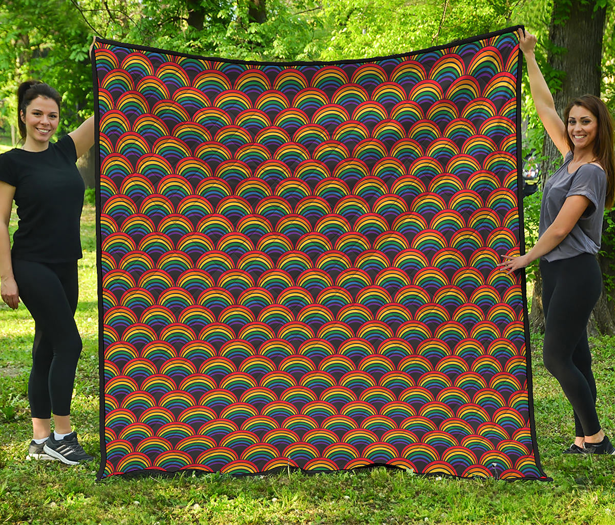Rainbow Gay Pride Pattern Print Quilt