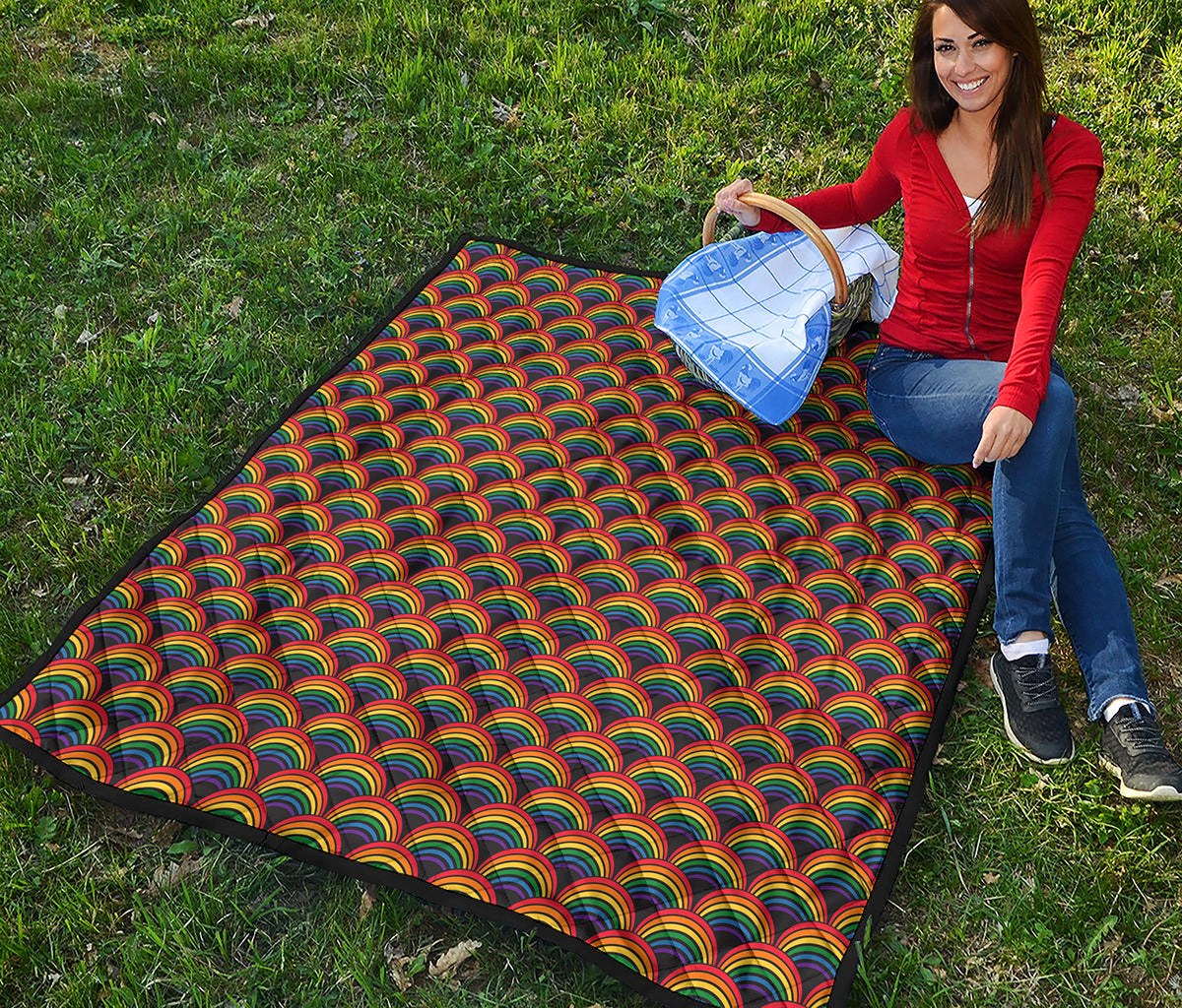 Rainbow Gay Pride Pattern Print Quilt
