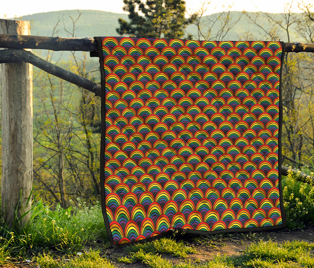 Rainbow Gay Pride Pattern Print Quilt