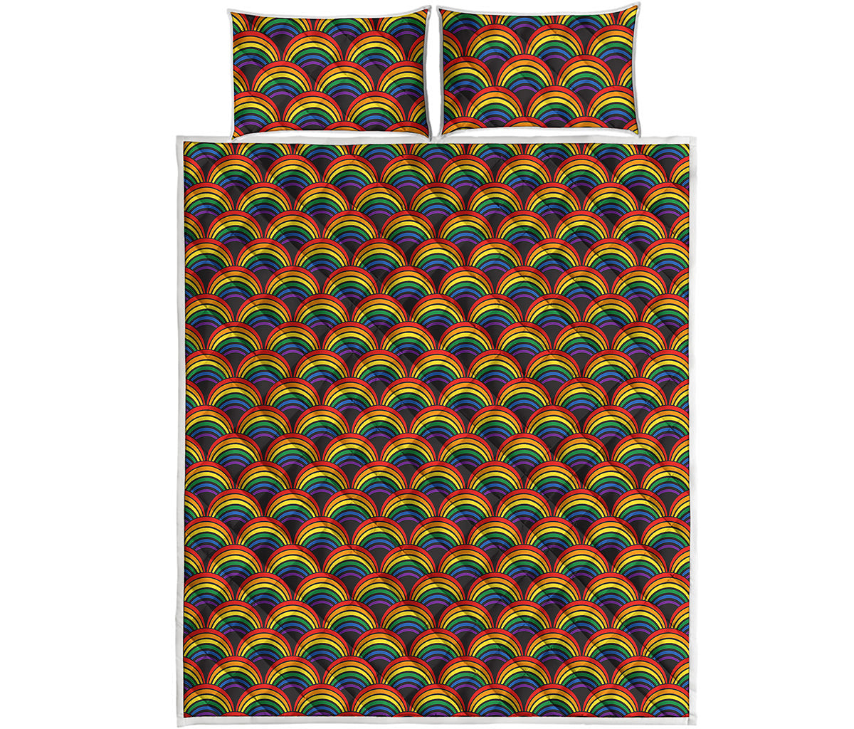 Rainbow Gay Pride Pattern Print Quilt Bed Set