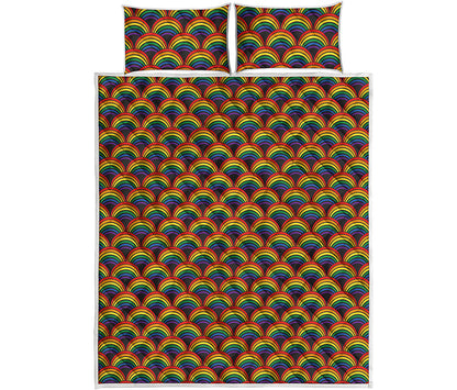 Rainbow Gay Pride Pattern Print Quilt Bed Set