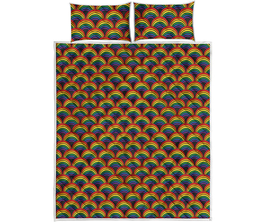 Rainbow Gay Pride Pattern Print Quilt Bed Set