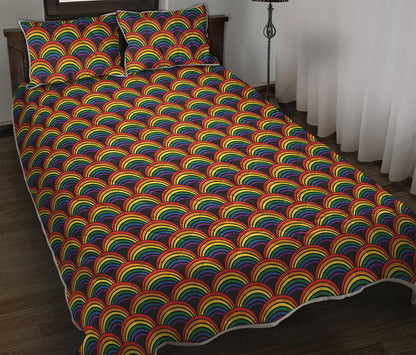 Rainbow Gay Pride Pattern Print Quilt Bed Set