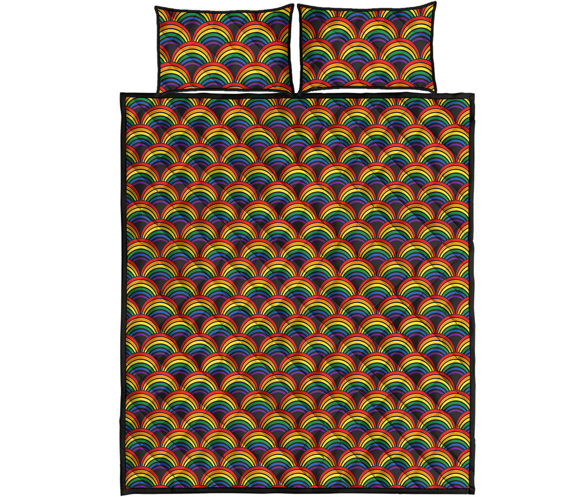 Rainbow Gay Pride Pattern Print Quilt Bed Set
