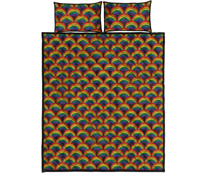 Rainbow Gay Pride Pattern Print Quilt Bed Set