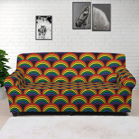 Rainbow Gay Pride Pattern Print Sofa Cover